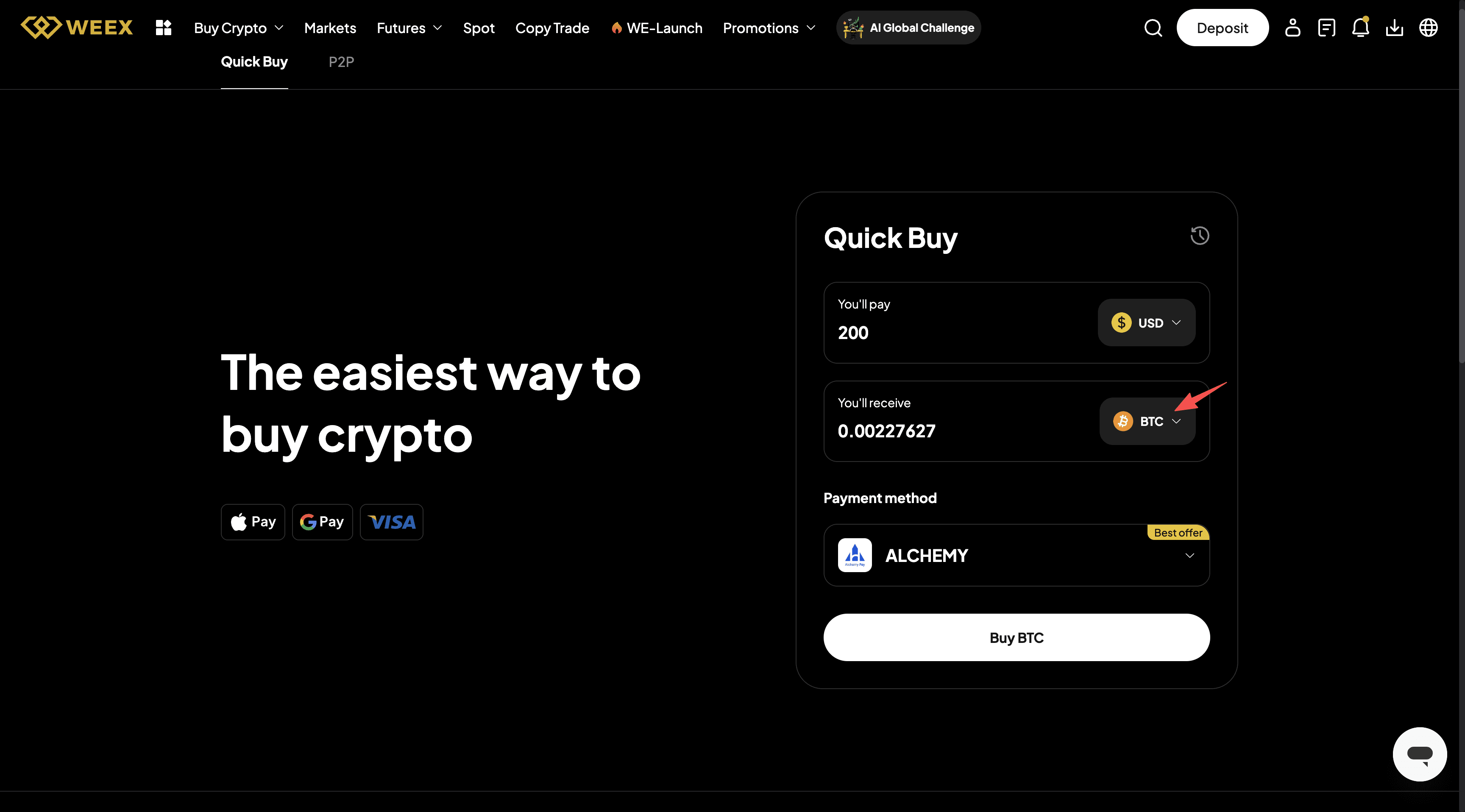 What is Crypto OTC Exchange and How to Buy BTC with Dedit card on WEEX OTC?